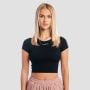 Dámske tričko Cropped Aura Black - GymBeam XL