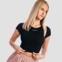 Dámske tričko Cropped Aura Black - GymBeam XL