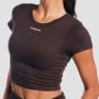 Dámske tričko Cropped Aura Tee Brown - GymBeam S