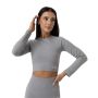 Dámske tričko FLO Ribbed Crop-Top Grey - GymBeam S