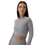 Dámske tričko FLO Ribbed Crop-Top Grey - GymBeam S