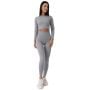 Dámske tričko FLO Ribbed Crop-Top Grey - GymBeam S