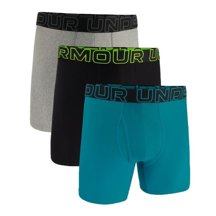Under Armour Pánske boxerky Perf Tech 6in 3Pack Blue  MM