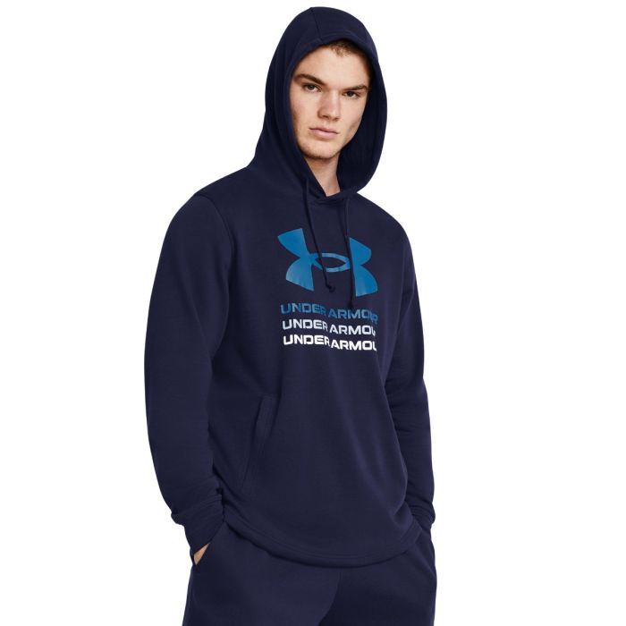 Mikina Rival Terry Graphic Hood Blue - Under Armour  