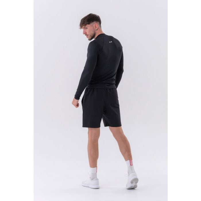 Pánske tričko Long-Sleeve Active Black - NEBBIA XXL