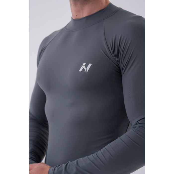 Pánske Tričko Long-Sleeve Active Grey - NEBBIA XXL