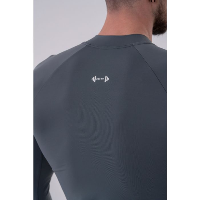 Pánske Tričko Long-Sleeve Active Grey - NEBBIA XXL