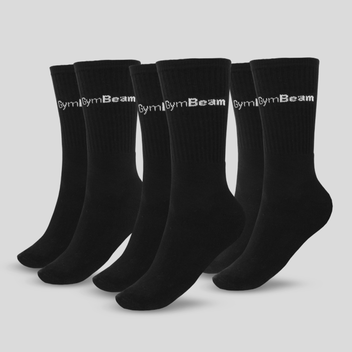 GymBeam Ponožky 3/4 Socks 3Pack Black M/L