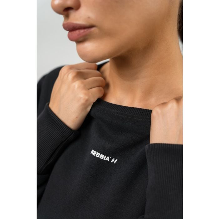 Crop mikina Gym Spirit Black - NEBBIA L