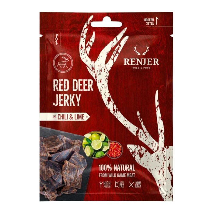 E-shop Renjer Sušené jelenie mäso Red Deer Jerky 15 x 25 g chilli a limetka