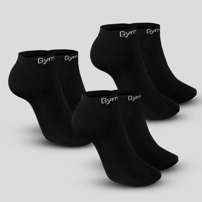 GymBeam Ponožky Ankle Socks 3Pack Black L/XL
