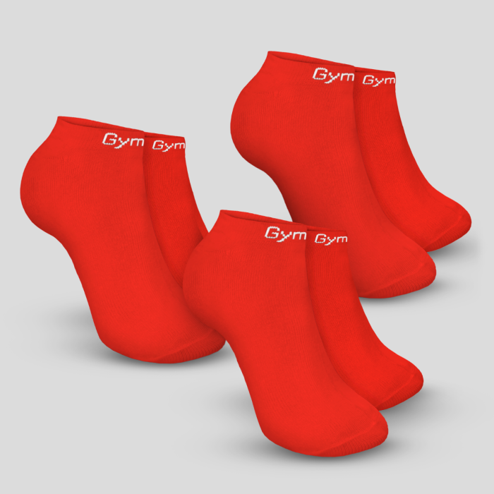 GymBeam Ponožky Ankle Socks 3Pack Hot Red XL/XXLXL/XXL