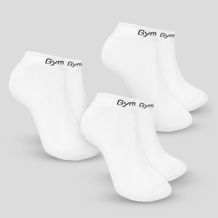 GymBeam Ponožky Ankle Socks 3Pack White L/XL