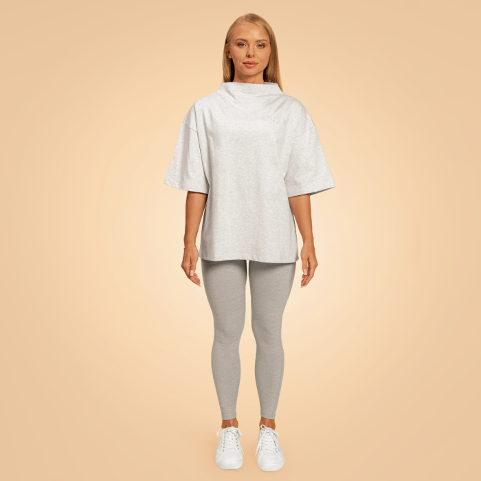 Dámske tričko Oversized Bliss Grey - BeastPink M