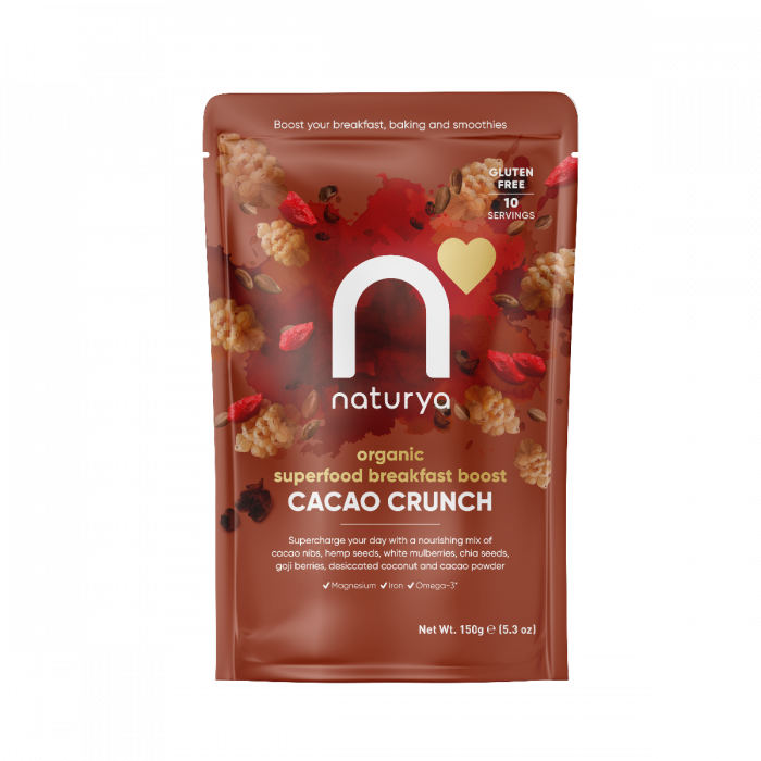 Raňajková zmes Superfood Breakfast Boost Cacao Crunch - Naturya