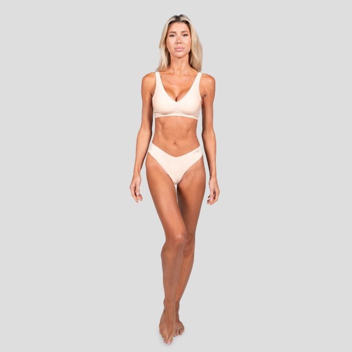 Bezšvová podprsenka Comfy Beige - GymBeam M