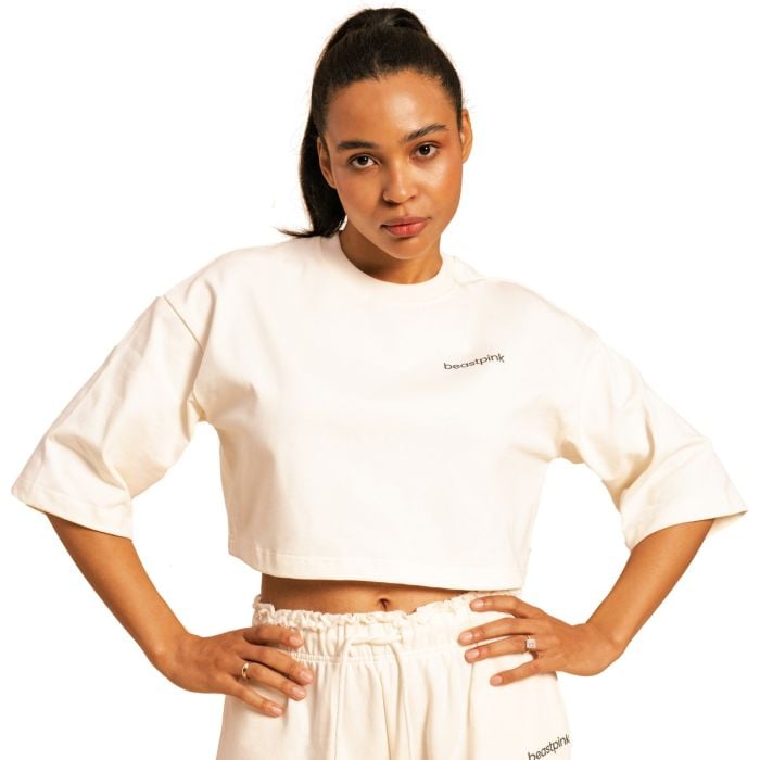 Dámske tričko Cropped Serenity Ivory - BeastPink S