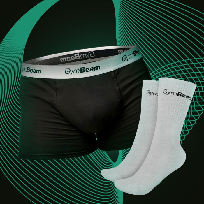 GymBeam Pánske boxerky Essentials 3Pack Black  SS