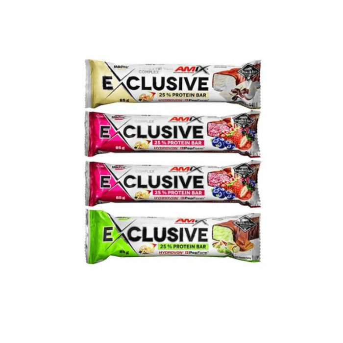 Amix Exclusive Protein bar 12 x 85 g biela čokoláda kokos