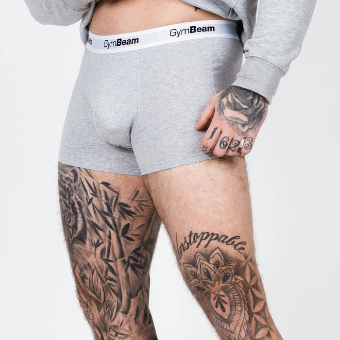 GymBeam Pánske boxerky Essentials 3Pack Grey  XXXLXXXL