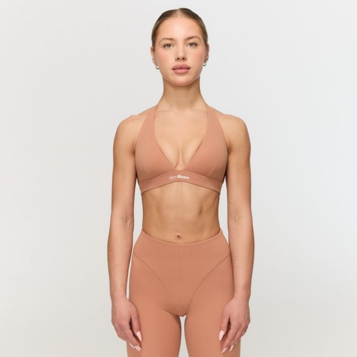 GymBeam Športová podprsenka Halter Fierce Caramel  XS