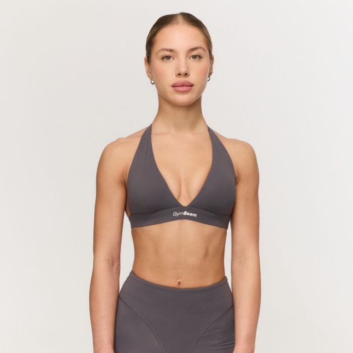 GymBeam Športová podprsenka Halter Fierce Grey  L