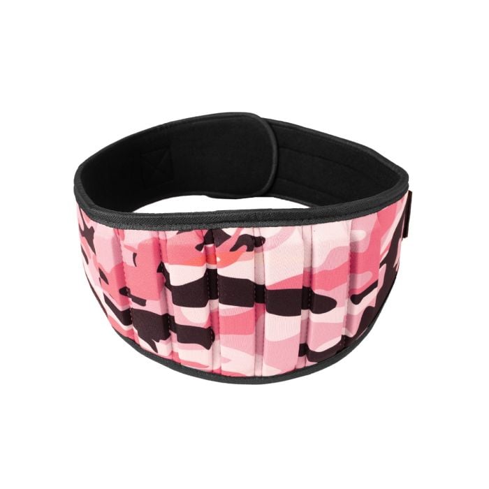 Dámsky fitness opasok Pink Camo - GymBeam XS