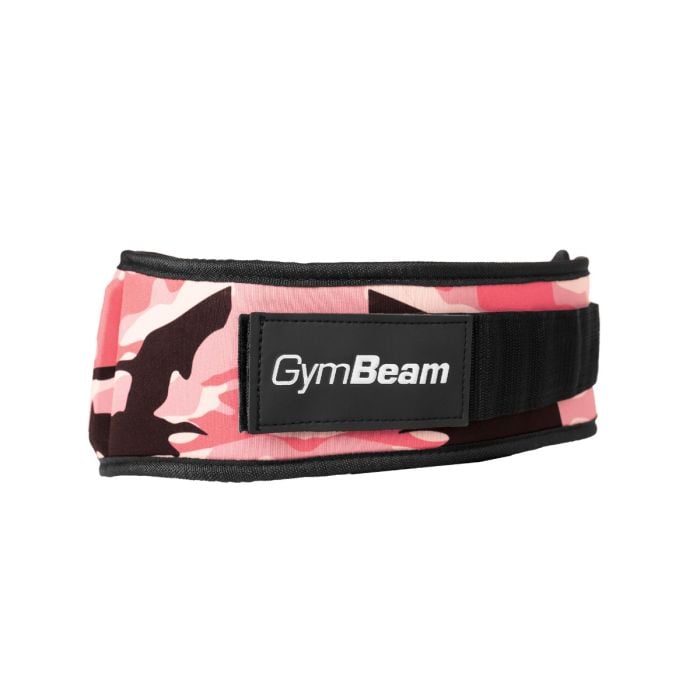 Dámsky fitness opasok Pink Camo - GymBeam XS
