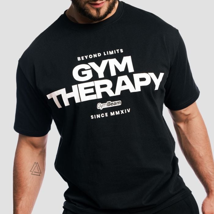 Tričko Gym Therapy Black - GymBeam L