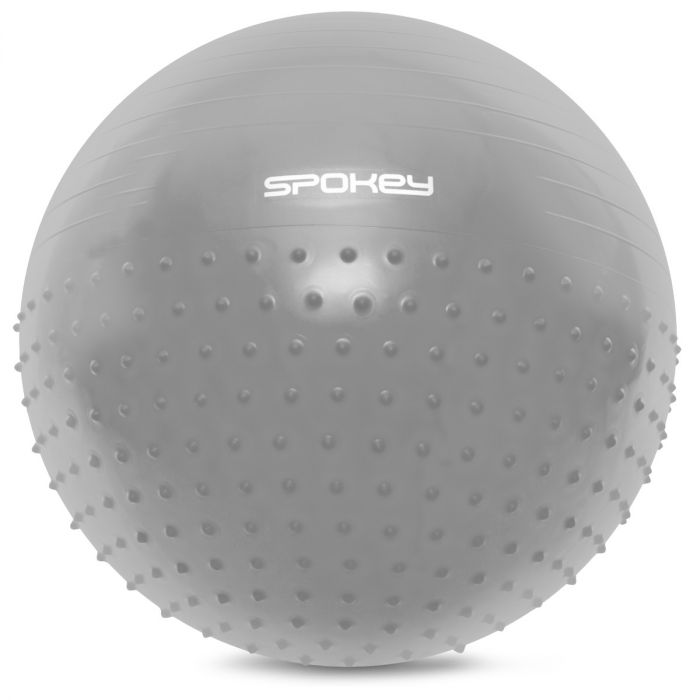 Gymnastic ball with sensory massage points HALF FIT grey 55 cm - Spokey