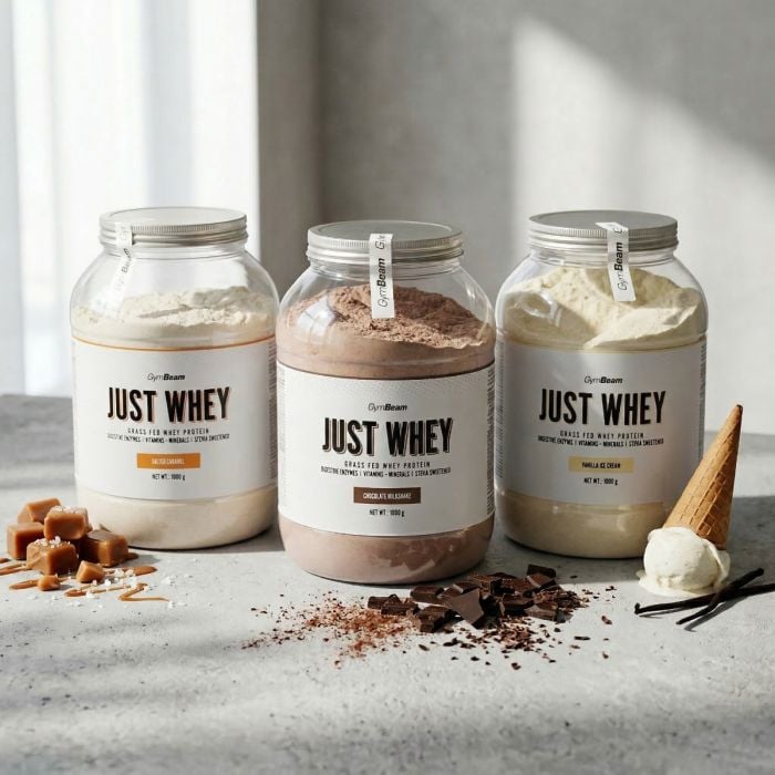 Just Whey Grass-Fed Proteín – GymBeam 1000 g - čokoládový milkshake - 00