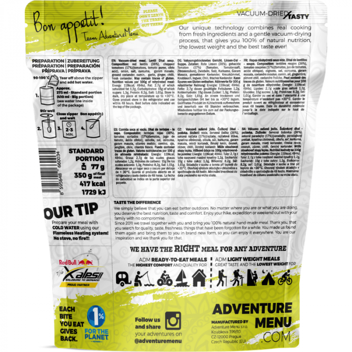 Šošovicový Dhal - Adventure Menu 77 g