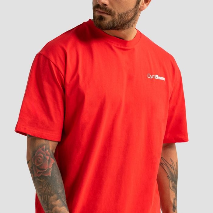 Tričko Oversized Limitless Hot Red - GymBeam S