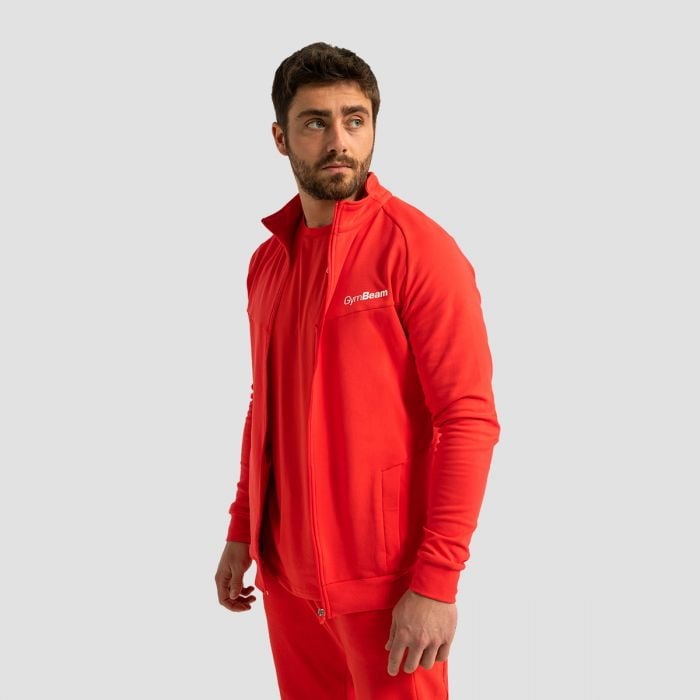 Mikina so zipsom Limitless Hot Red - GymBeam M