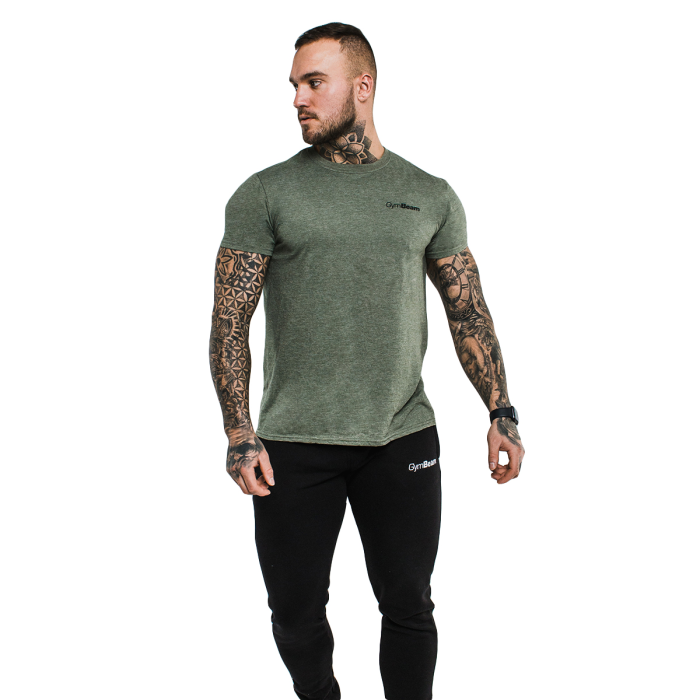 Tričko Basic Heather Military - GymBeam L