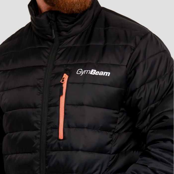 Pánska bunda Puffer Black/Orange - GymBeam XL