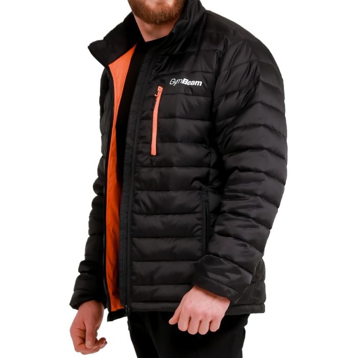 Pánska bunda Puffer Black/Orange - GymBeam XL