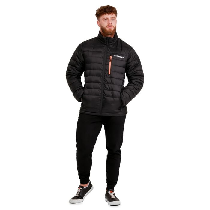 Pánska bunda Puffer Black/Orange - GymBeam XL