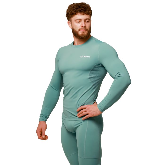 Kompresné tričko s dlhým rukávom Mid Blue - GymBeam S