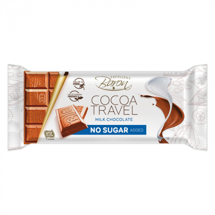 Mliečna čokoláda bez pridaného cukru Cocoa travel - Baron