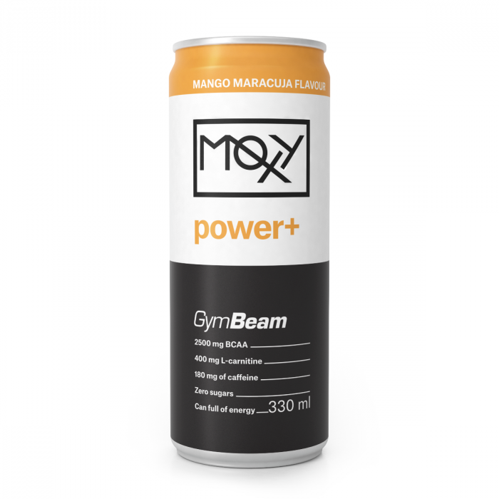 MOXY power+ Energy Drink 330 ml - GymBeam jahodová limonáda - 330 ml