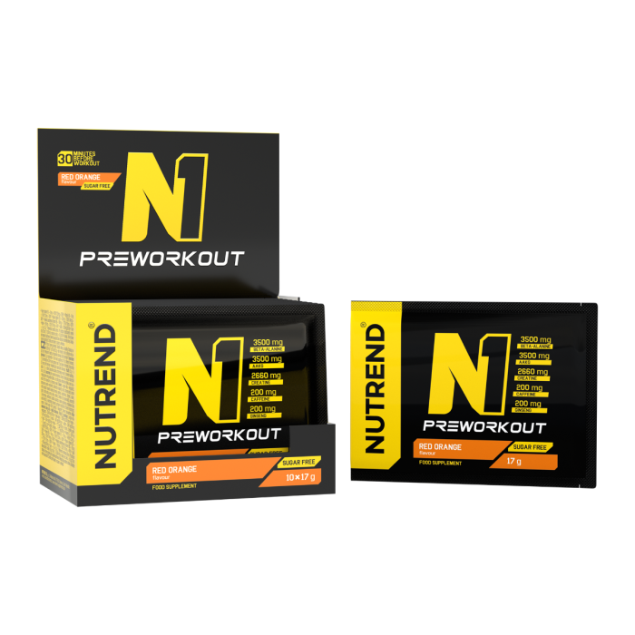 N1 Pre-Workout - Nutrend 10 x 17 g - čierne ríbezle