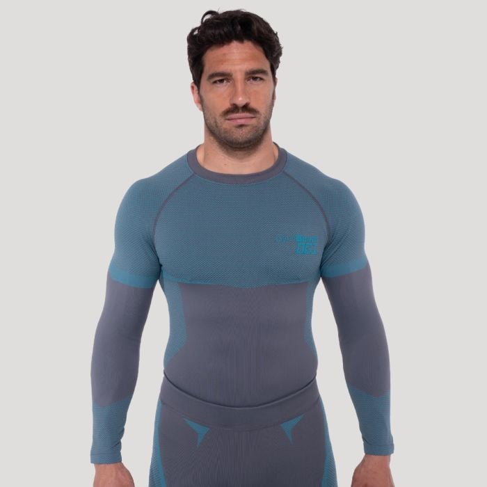 GymBeam Bezšvové tričko s dlhým rukávom OG1 Grey/Blue  S