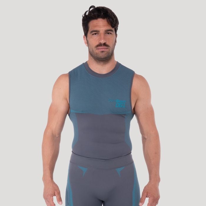 GymBeam Bezšvové tielko OG1 Grey/Blue  S