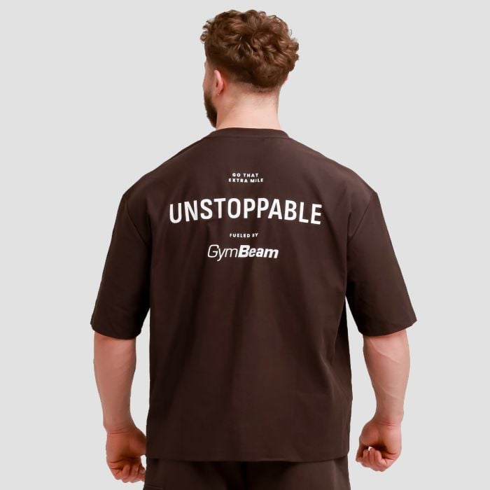 Tričko Oversized Unstoppable Brown - GymBeam XL