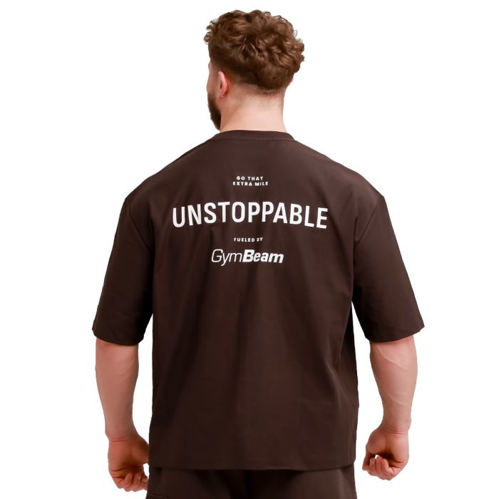 Tričko Oversized Unstoppable Brown - GymBeam XL