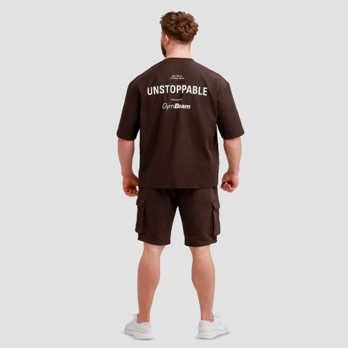 Tričko Oversized Unstoppable Brown - GymBeam XL