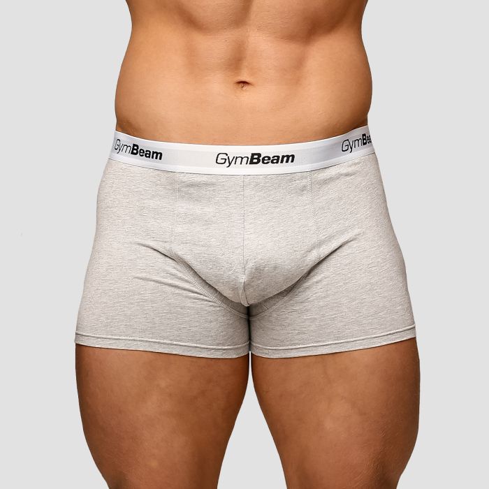 GymBeam Pánske boxerky Essentials 3Pack Grey  MM