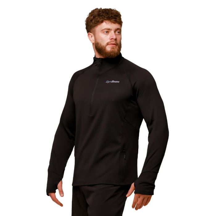 Bežecká mikina 1/2 Zip Pulse Black - GymBeam L