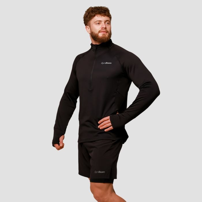 Bežecká mikina 1/2 Zip Pulse Black - GymBeam L